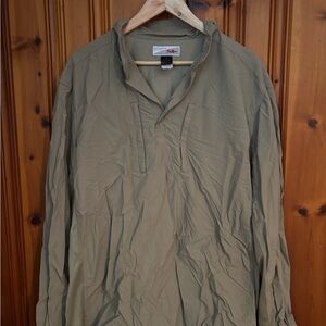 Rail Riders Men's Olive Green/Tan Hiking Long Sleeve Shirt